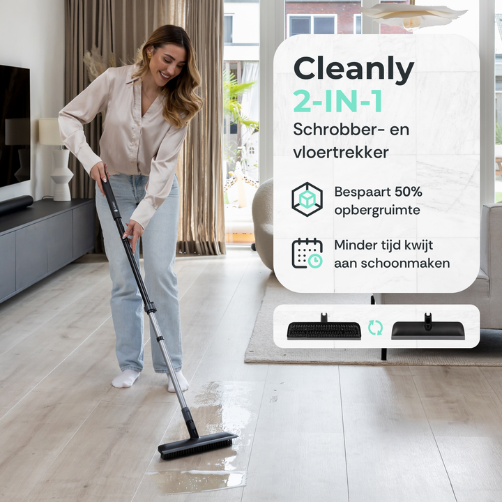 CLEANLY Schrobber en Vloertrekker met Steel