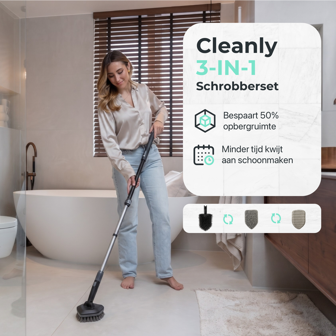 CLEANLY Schrobber met Steel 3 in 1 set