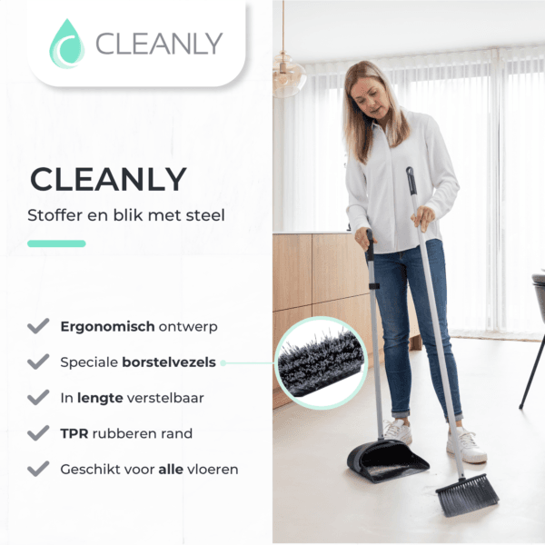 CLEANLY Stoffer en Blik met Steel - Afbeelding 2